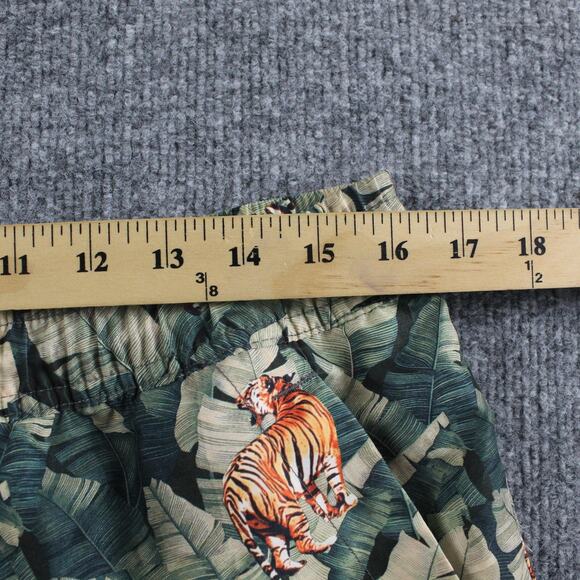 Oas Swim Shorts Men Medium Roar Green Tiger Jungle Print Trunks Mesh Lined Beach - Picture 7 of 10